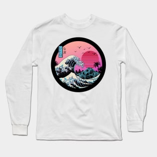 Retro New Wave The Great Wave off Kanagawa Long Sleeve T-Shirt